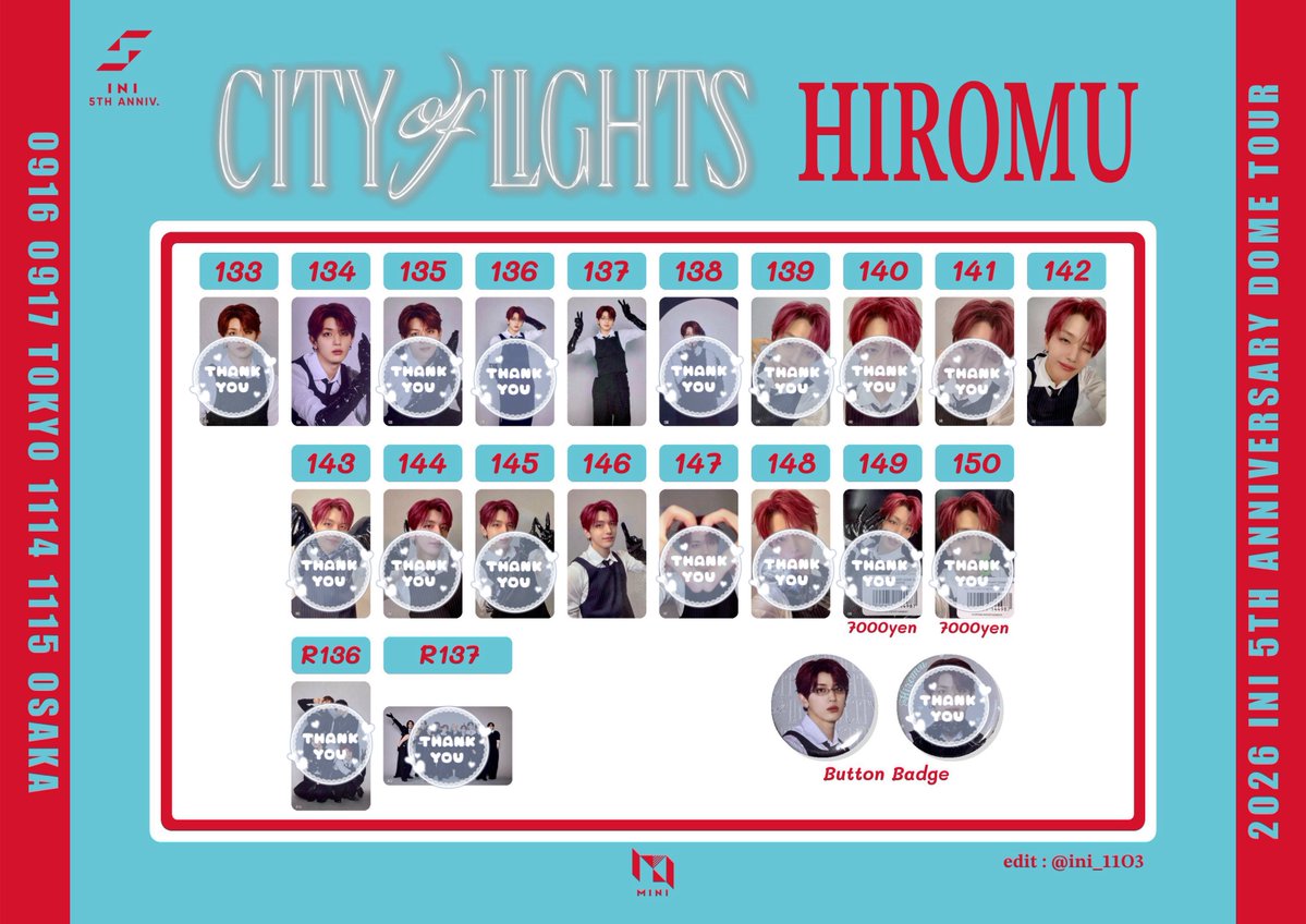 manmaru_rom's tweet photo. INI  CITY OF LIGHTS トレカ ラントレ 7000円

譲
木村139 143
藤牧147
尾崎 138 144 145
西 137 150
許 シュウ 137 146 148
池崎 138
後藤 150

【求】髙塚 印なし 142最優先
150 藤牧
FC 髙塚

京セラ手渡し、郵送
お気軽にお声かけください🌷

 #INI交換 https://t.co/5aWQ2MPSLS
