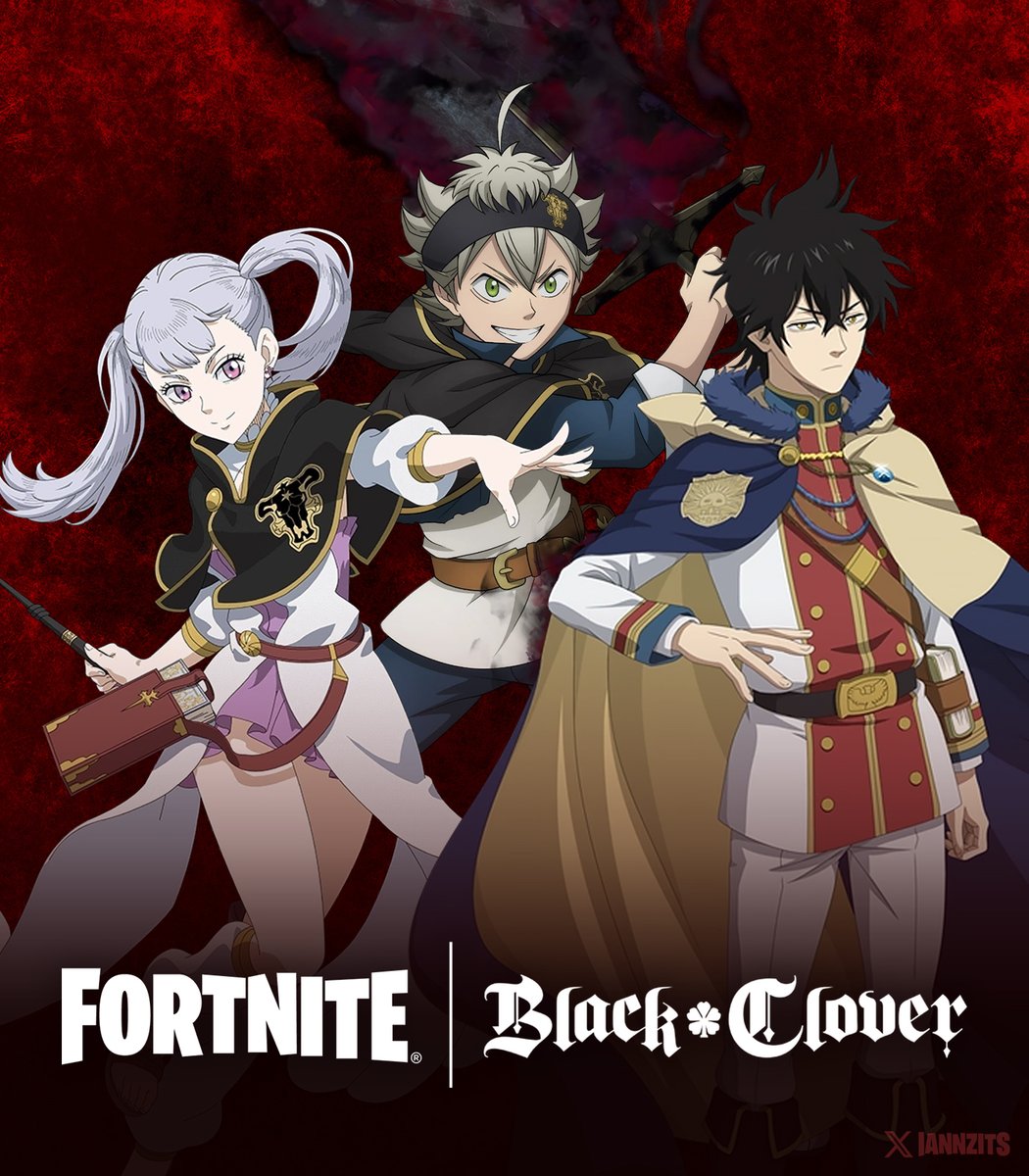 iannzits's tweet photo. 🍀 FORTNITE | BLACK CLOVER — Asta, Yuno e Noelle, protagonistas do anime “Black Clover”, devem chegar como Trajes em outubro, durante o Fortnite: Pesadelos 2026, já que 3 Adesivos de veículo relacionados a eles foram encontrados para a colaboração.

via @samleakss @stevpeifer https://t.co/FLYpWcY4J9