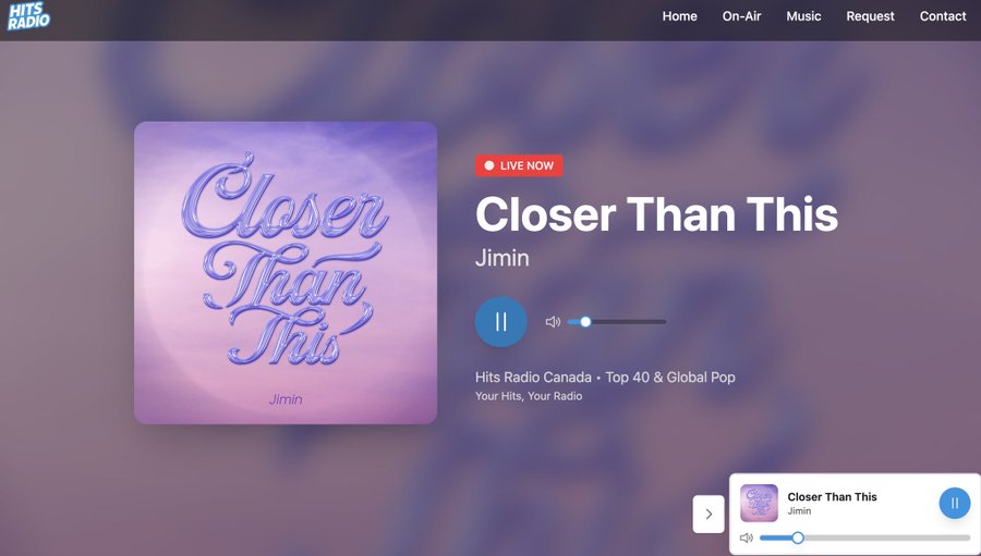 RadioForJimin's tweet photo. Thank you @HitsRadioCanada #GlobalPopFrenzy for playing this beautiful song #CloserThanThis. It brings us back to the old times when we gets so much love from our #Jimin.
AND YES WE CONTINUE TO GET LOVE FROM AND GIVE LOVE TO HIM💛💛💛 https://t.co/lHuKCSqNh6