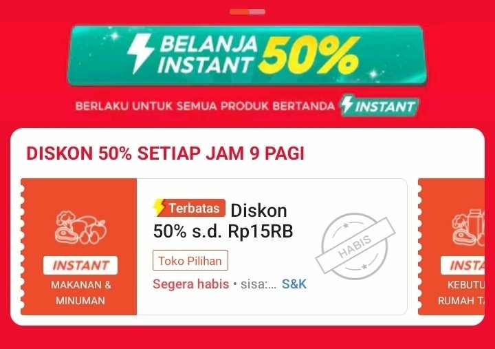 Domensy's tweet photo. Voucher shopee belanja instan.
⏰ 09.00 WIB (delay menit 2-16 kalo blm restock)

Diskon 50% s/d 15rb
Jatah 1x per akun per periode
https://t.co/GOHpWx8NEL

Khusus pengiriman instan prioritas. Bisa buat beli telur, daging, susu, buah, beli di klik indomaret dll https://t.co/p1NkgoaO9Y