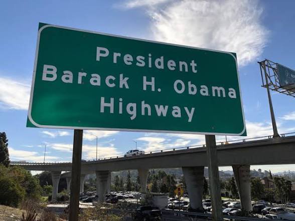 JustinBerkobien's tweet photo. This is the highway I take to work every day. He didn’t have to ask anyone to name it after him, people just tend to do that for presidents who are actually good at being president. https://t.co/tfeQOugZzp