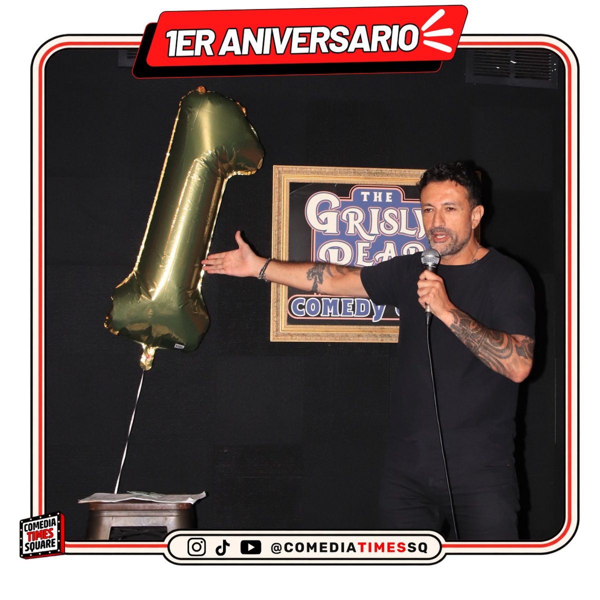 EsDeLucho's tweet photo. Cumplimos nuestro primer año. Ahora vamos por el segundo. 🎂🎤 Gracias a todos los comediantes y al público que han sido parte de ComediaTimesSQ y la comedia en español en Nueva York. ❤️ Y seguimos todos los… #ComediaTimesSQ #ComediaEnEspañol #StandUpEnEspañol #LatinosEnNYC https://t.co/akNUXHY9fm