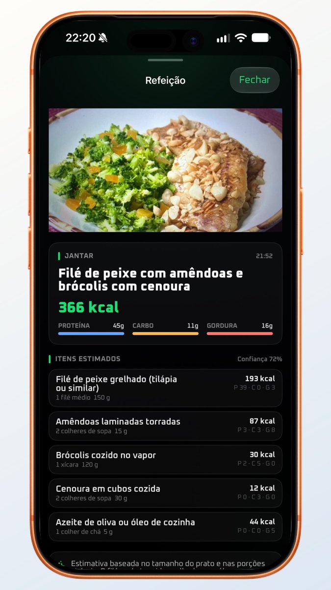 sanscritter's tweet photo. Vem aí: rastreador de calorias. Você só tem que tirar uma foto, o resto o app faz. https://t.co/wCSEi5iLhZ