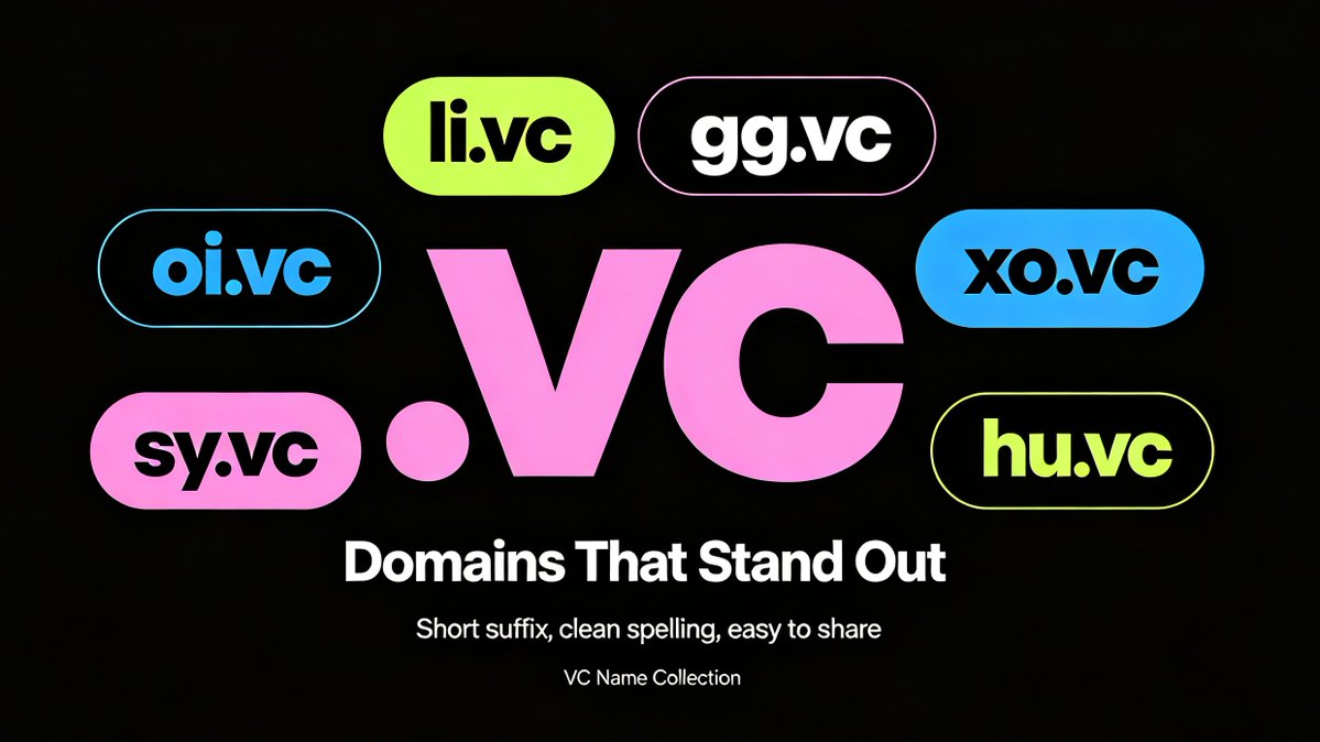 zoeDNcom's tweet photo. Premium .vc Domains
Short 2-letter domains .vc stands for Venture Capital. Ideal for investment funds, startup studios, web3 and fintech brands.
Ultra-short, easy to type &amp; memorable. Build a distinctive brand identity for your venture business. #DomainNames #DomainsForSale https://t.co/C8p1aNIHBj