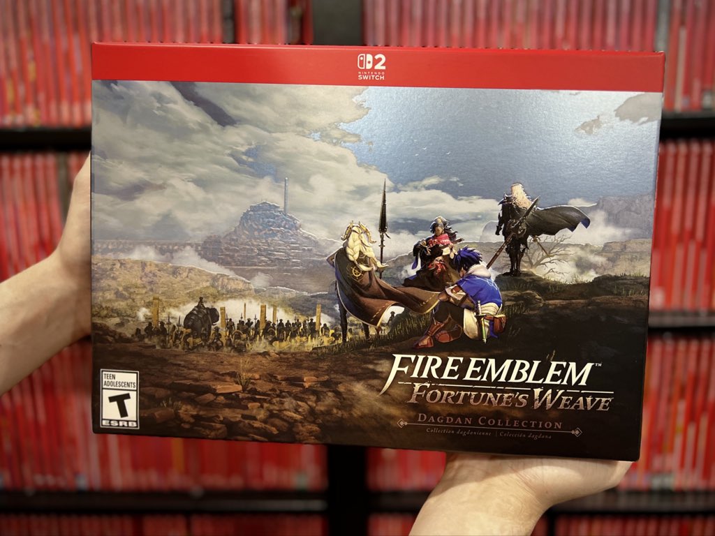 NintendoCade's tweet photo. Happy launch day to Fire Emblem: Fortune’s Weave! ⚔️ Excited to finally have the Dagdan Collection in hand. Looking forward to the friendships, unexpected moments, and unforgettable battles that await in Dagda. #FireEmblem https://t.co/fSQTsXpVzE