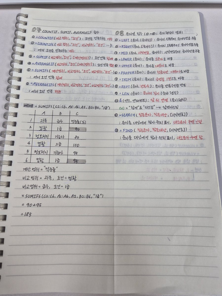 Chemi_Elgrin's tweet photo. 북마크 하시는 김에 컴활 2급 함수 필기도 올려드릴게요 https://t.co/CWlWsknrum