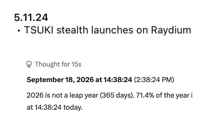 Waterman_crypto's tweet photo. Let me add one more for 9/18. solana:463SK47VkB7uE7XenTHKiVcMtxRsfNE2X4Q9wByaURVA lore 

Tsuki was launched on Raydium on 5/11/24 = 526

71.4% or the year is tmrw 9/18  14:38:24. 

14 = 5 
38 = 11 =2 
24  = 6 

Also ....526. 

714 in Gematria is 

1. "Red button" Press the red button on the Tsuki Race Car Post? 

2. 714 = So it Begins.

3. Today is also 8/8/26 = 888 = Eight Eight Eight = 147

$GME $AMC solana:463SK47VkB7uE7XenTHKiVcMtxRsfNE2X4Q9wByaURVA solana:G8aVC4nk5oPWzTHp4PDm3kAuixCebv9WRQMD93h9pump