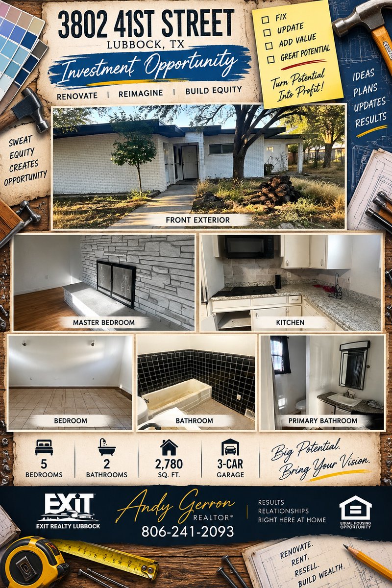 AndyGerron's tweet photo. #InvestmentProperty #Lubbock #LubbockRealEstate
This is priced nearly half of the taxed value. It is FOR sale - not ON sale. https://t.co/pwAbIm2JI3