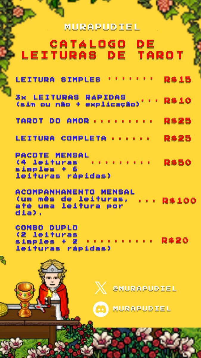 Murapudiel's tweet photo. Boa noite queridos ✨🔮
Estou fazendo leituras de Tarot por um preço bem especial! Me chama e faço uma leitura bem completa pra você ❤️

#tarot #tarottwt #habbo #oraculo https://t.co/d8HNjVUPsa