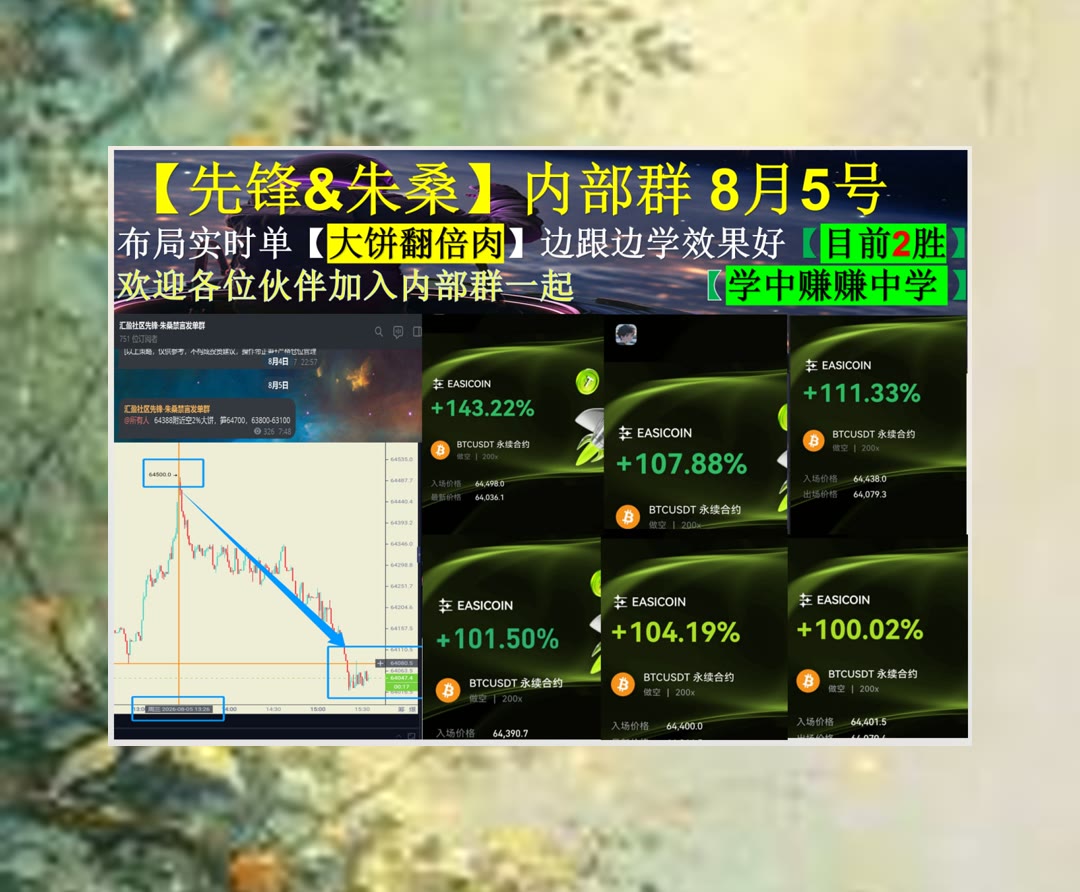 ColtonGallfi's tweet photo. Care and diligence bring luck.
不知如何看行情？整理行情信息。皮皮虾🥶永续合约🥊高返佣🥦加密小师妹
买入🦉创业团队♒okb🥍徐明星
ETH 加密货币 OKX  免费合约跟单社区👉 @fzy988 👈 https://t.co/soNIsMJz4v