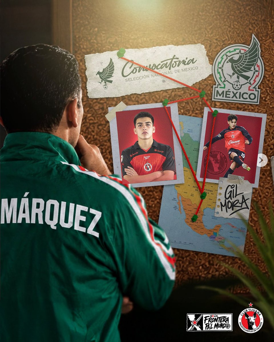 Xolos's tweet photo. ¡Rumbo al Mundial 2030! 🐕🇲🇽

Rafa Márquez arranca su era al frente de la Selección y Gilberto Mora es parte de esta primera convocatoria para la gira en Estados Unidos. ¡A dejarlo todo por @miseleccionmx, Gil!🇲🇽

#DeLaFronteraPalMundo 🌎 https://t.co/2x7iRIqlQW