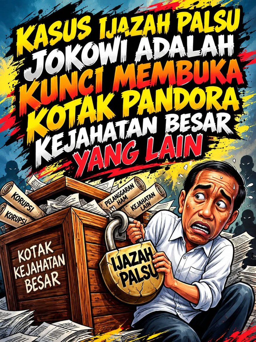 ArdieSuhardi321's tweet photo. DUKUNG PENGUNGKAPAN IJAZAH PALSU JOKOWI...

KASUS IJAZAH PALSU JOKOWI ADALAH KUNCI MEMBUKA KOTAK PANDORA KEJAHATAN BESAR YANG LAIN....‼️

#2026LengserkanPrabowoGibran
#2026LengserkanPrabowoGibran
🆘🆗 https://t.co/bzCVsBZpPD