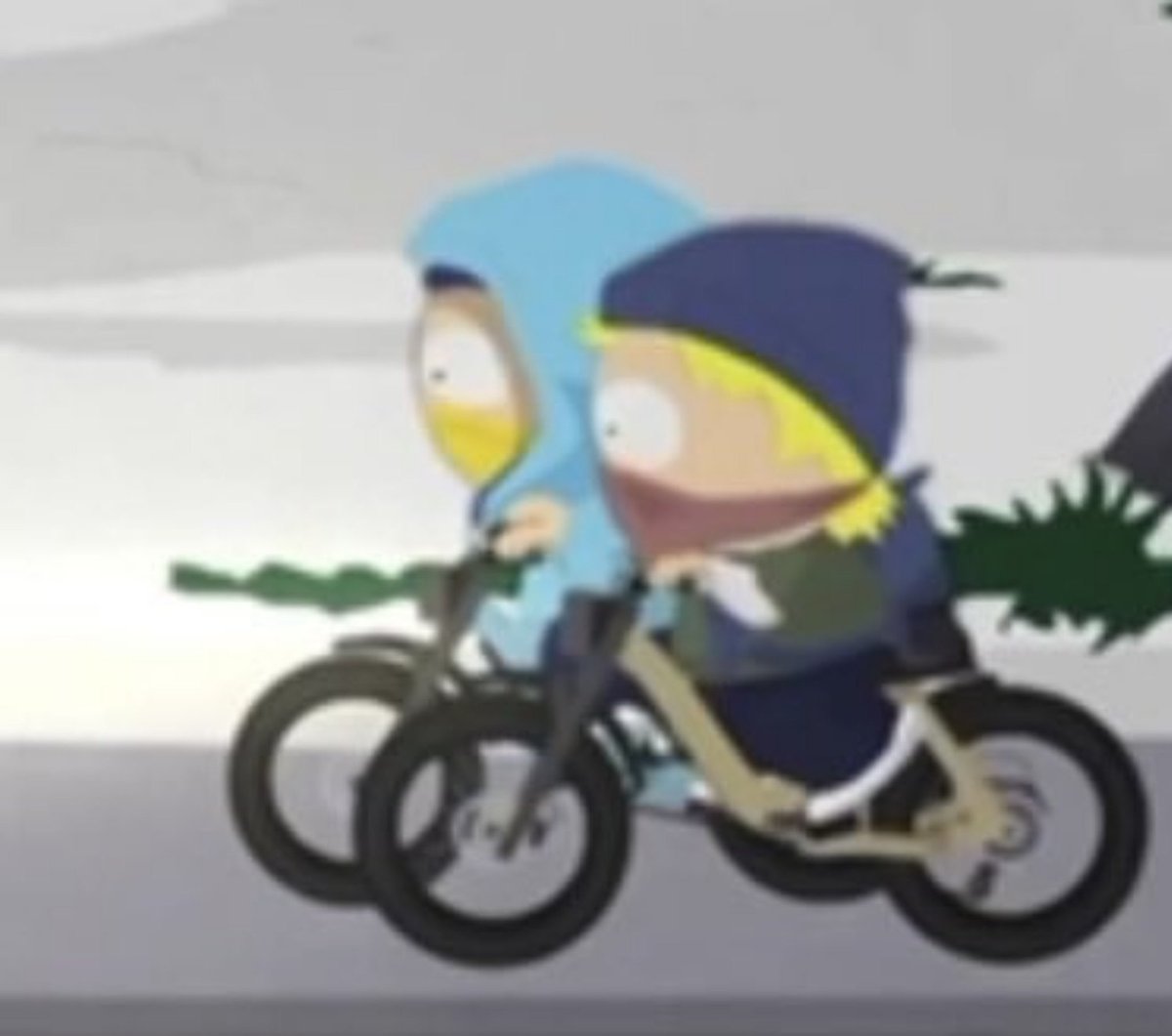 korytopia's tweet photo. The way tweek and Craig bike in this photo is so f*cking badass and cool like oh my god I feel the f*cking aura. https://t.co/gOyT4W5W3P