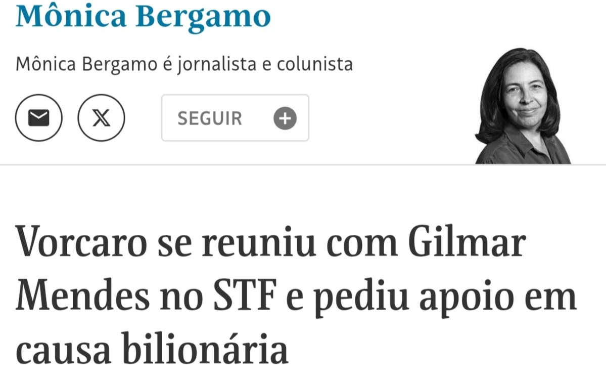 SidnelsonEu's tweet photo. BOMBA!

Mônica Bergamo ACABA de trazer a informação de que Vorcaro TAMBÉM se reuniu com Ministro Gilmar Mendes. https://t.co/rwXSGbFlcz