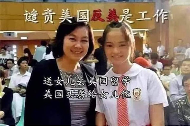 Opa638864020276's tweet photo. 😇😇反美是工作，赴美是生活

公开场合把美国批得一无是处，背地里却把孩子送去享受生活。这种“两面三刀”的做派，到底还能骗多久？

 你如何看待这些台前反美、台下赴美的体制内标配？

 #舆论监督 #移民潮 https://t.co/P7tuC7929r