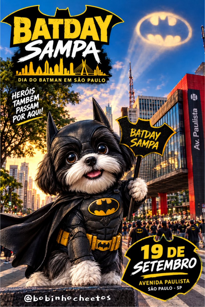 NilLAfonso's tweet photo. Pode ligar o batsinal que ele vem, São Paulo será Gotham por 1 dia e esperamos vocês rumo ao bem! https://t.co/85ZDyFKq5L