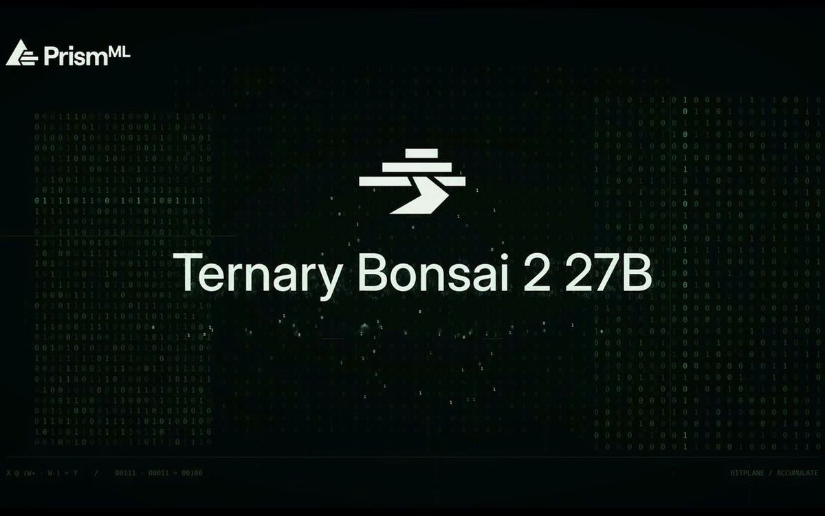 gigazine's tweet photo. Qwen3.8 27Bを5.9GBまで小型化しつつ性能は98.2％維持したAIモデル「Ternary Bonsai 2 27B」が登場 https://t.co/vQFps9iWR6