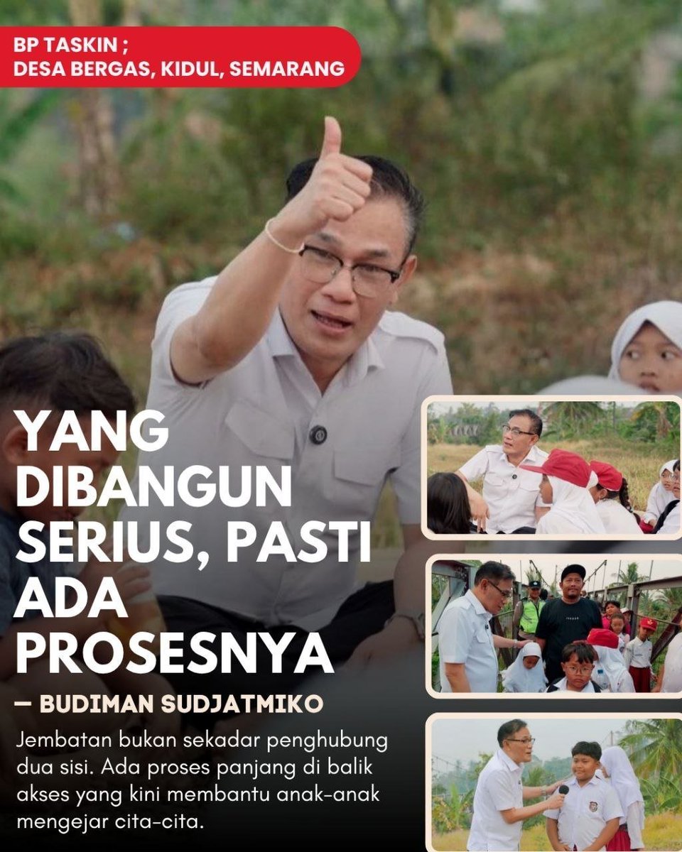 annisarizcy's tweet photo. Dalam kunjungannya, Budiman Sudjatmiko, Kepala BP Taskin, tidak hanya meninjau jembatan baru, tetapi juga menyempatkan berdialog bersama anak-anak. Melalui sosialisasi MBG, mereka diajak menjaga kesehatan sekaligus tetap mencintai budaya daerah. #JembatanAksesRakyat https://t.co/kyprbWxYaH