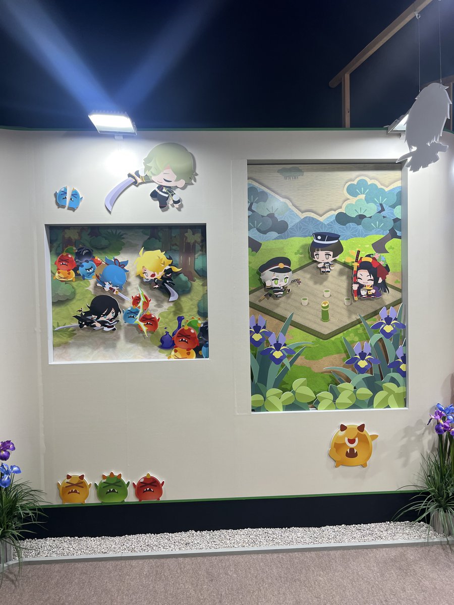 funassyi's tweet photo. 刀剣乱舞ぱずぎりのブースはこんな感じだったなっしー♪ヾ(。゜▽゜)ノプレイしたら之定シールいただきましたなっしー♪

#刀剣乱舞ぱずぎり https://t.co/ZvkcJHAtNu