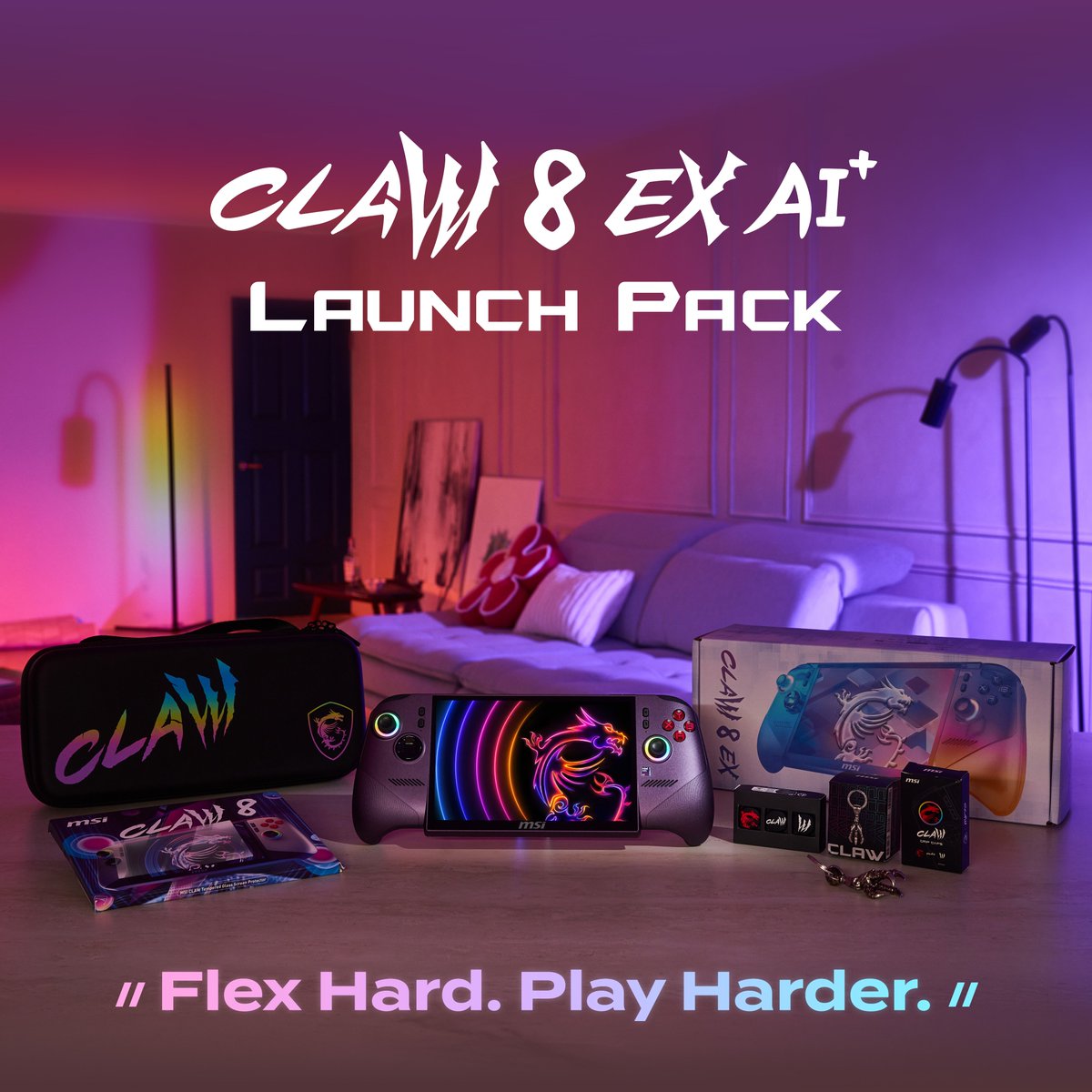 msigaming's tweet photo. Flex your Claw in style 😎
The Claw 8 EX AI+ Launch Pack comes with essential accessories designed to level up the look, keep your Claw protected, and stay ready wherever you play.
Style it. Protect it. Play anywhere.
https://t.co/1TOpm4pCMp

#MSIClaw #Gaminghandheld #HandheldPC https://t.co/SD1YvR4f0i