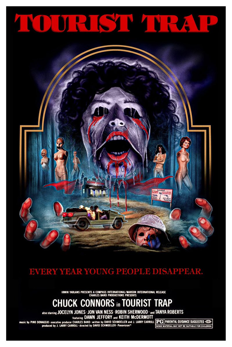 fantclassics's tweet photo. Tourist Trap (1979) 🎭🩸
A cool, bizarre late-’70s #horror gem. Creepy mannequins, telekinesis, an eerie roadside museum, and Chuck Connors giving a fantastic performance as the sinister Mr. Slausen. Dated effects only add to its strange charm. And that ending? Nightmare fuel. 👏 https://t.co/1vYY3L8gfn