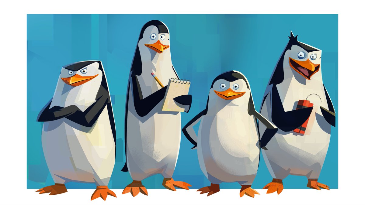 Kbyrandart's tweet photo. Really obscure fact about myself, but I love the Penguins of Madagascar https://t.co/xSBo8uaSJJ