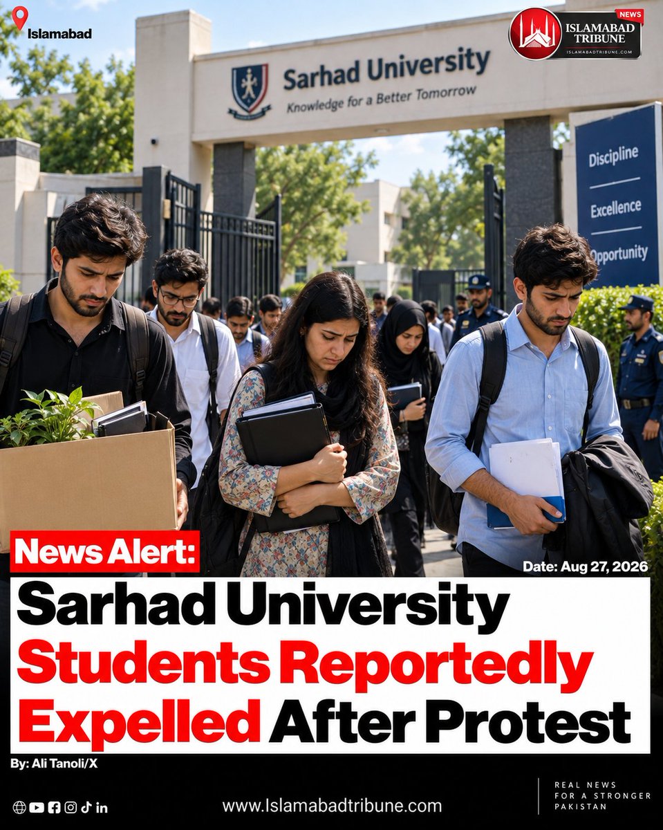 FatimaKhan20098's tweet photo. The incident has raised questions about student safety, accountability and due process.#SarhadUniversity #Islamabad #Students #StudentProtest #Justice https://t.co/LoDMTyuJIr