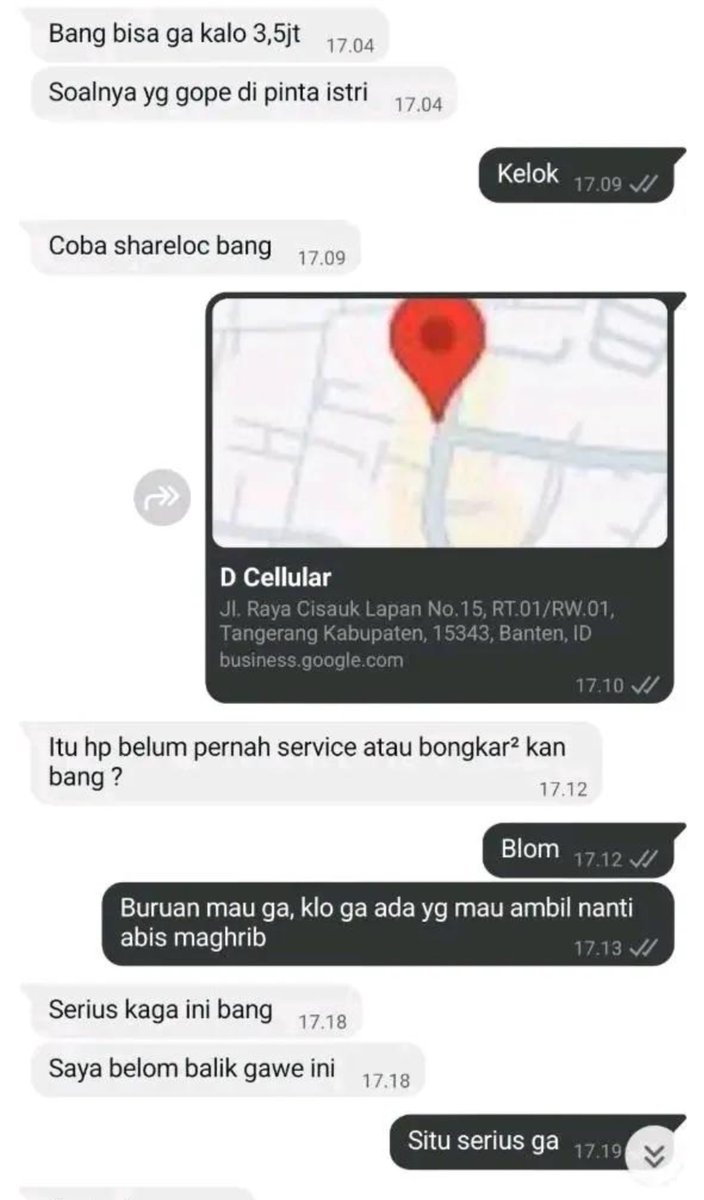txtruangpodcast's tweet photo. satu hari satu makelar dikerjain🤣🤣

kalo ada orang nawar sadis di iyain malah makin turun lagi harganya itu udah fix makelar hp, mending langsung kerjain aja wkwk

jangan dikirim kebarak lagi lah kasian mending ke konter langsung aja biar dia pilih hp sendiri🤣🤣 https://t.co/6nW5xtTa2z
