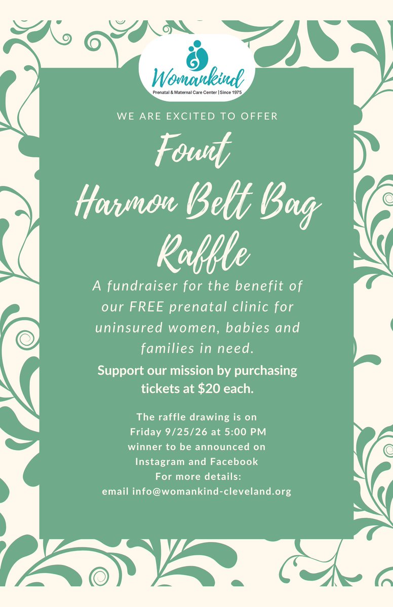 Womankind75's tweet photo. Raffle ends 9/25/26. Don't miss your chance to win a Fount Harmon Beltbag and support moms, babies and families in need. Tickets only $20.00 and no limit. To purchase: Text beltbag to 41444 https://t.co/JvZBmHtuOC
