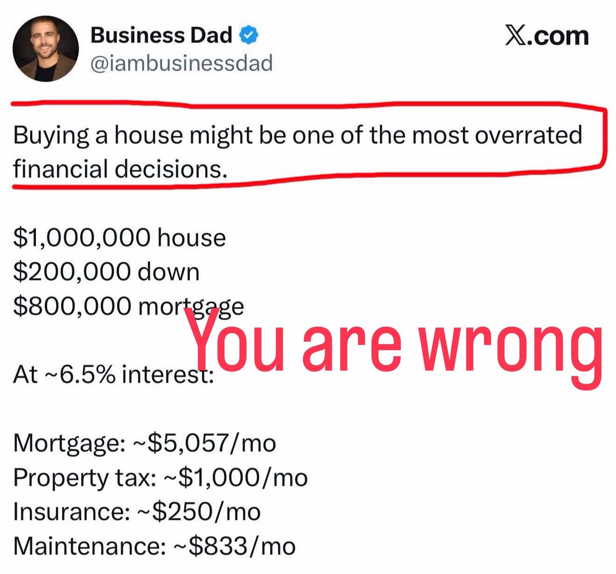 KanesREGroup's tweet photo. Buying a house isn’t overrated.

Buying without understanding the math is overrated.

$200K in the market at 10% for 7 years = about $390K.

At 12% = about $442K.

Great.

But $200K down on a $1M home controls a $1M asset.

At 4% appreciation for 7 years, that home becomes about $1.316M.

At 6%, about $1.504M.

At 8%, about $1.714M.

That’s leverage.

Yes, payments matter.

Yes, taxes, insurance, repairs, reserves, and liquidity matter.

But pretending real estate is just “expensive shelter” is lazy.

You still have to live somewhere.

And ownership, done right, is how normal people get rich quietly.