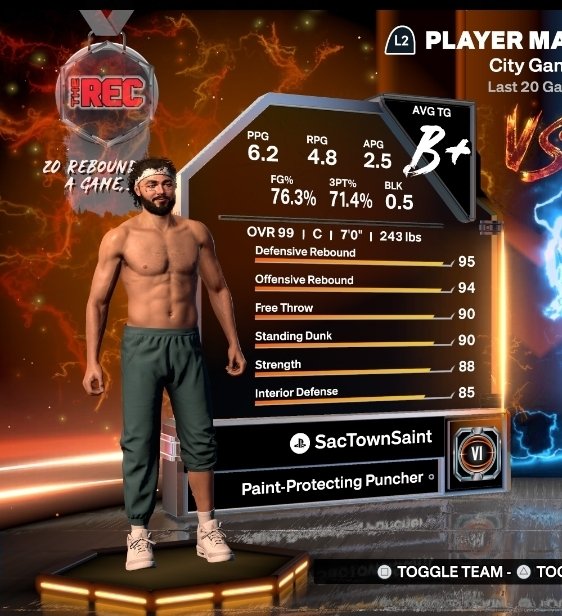 SacTownSaint's tweet photo. @Grizzie100k Still working a job brother. I don't get paid to play 2k and cry on twitter all day, when a game isn't catered to my needs. I also never said I was inviting you. I said I'd send a picture of my stats because apparently the one I sent wasn't enough. https://t.co/MXC7XaxhIa