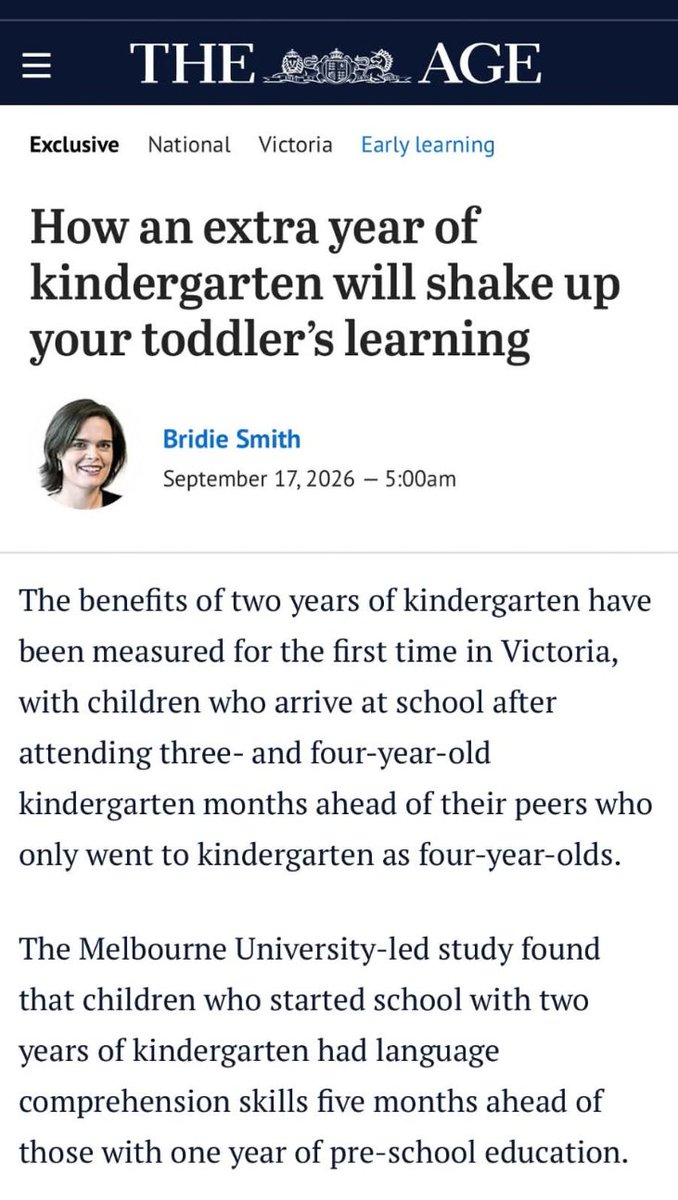 AEUfederal's tweet photo. These findings confirm that two years of kindergarten lays a strong foundation for lifelong learning.

To make this a reality for every child, governments must invest in high-quality, universal access to early childhood education and care, including a national workforce strategy. https://t.co/h8ap9OwDEu