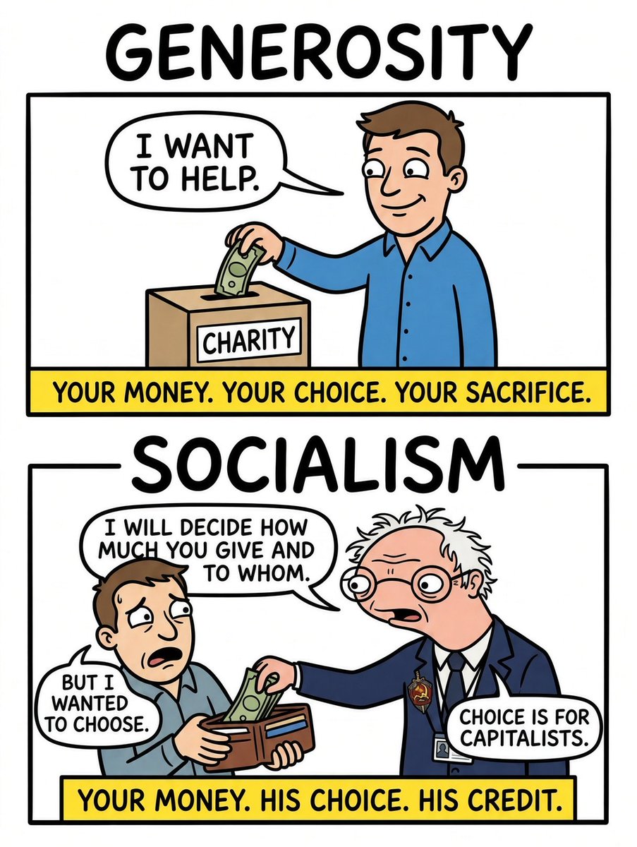 BurnieSendersX's tweet photo. Charity requires consent. Socialism requires compliance. ☭ https://t.co/lXjlhvR5jB