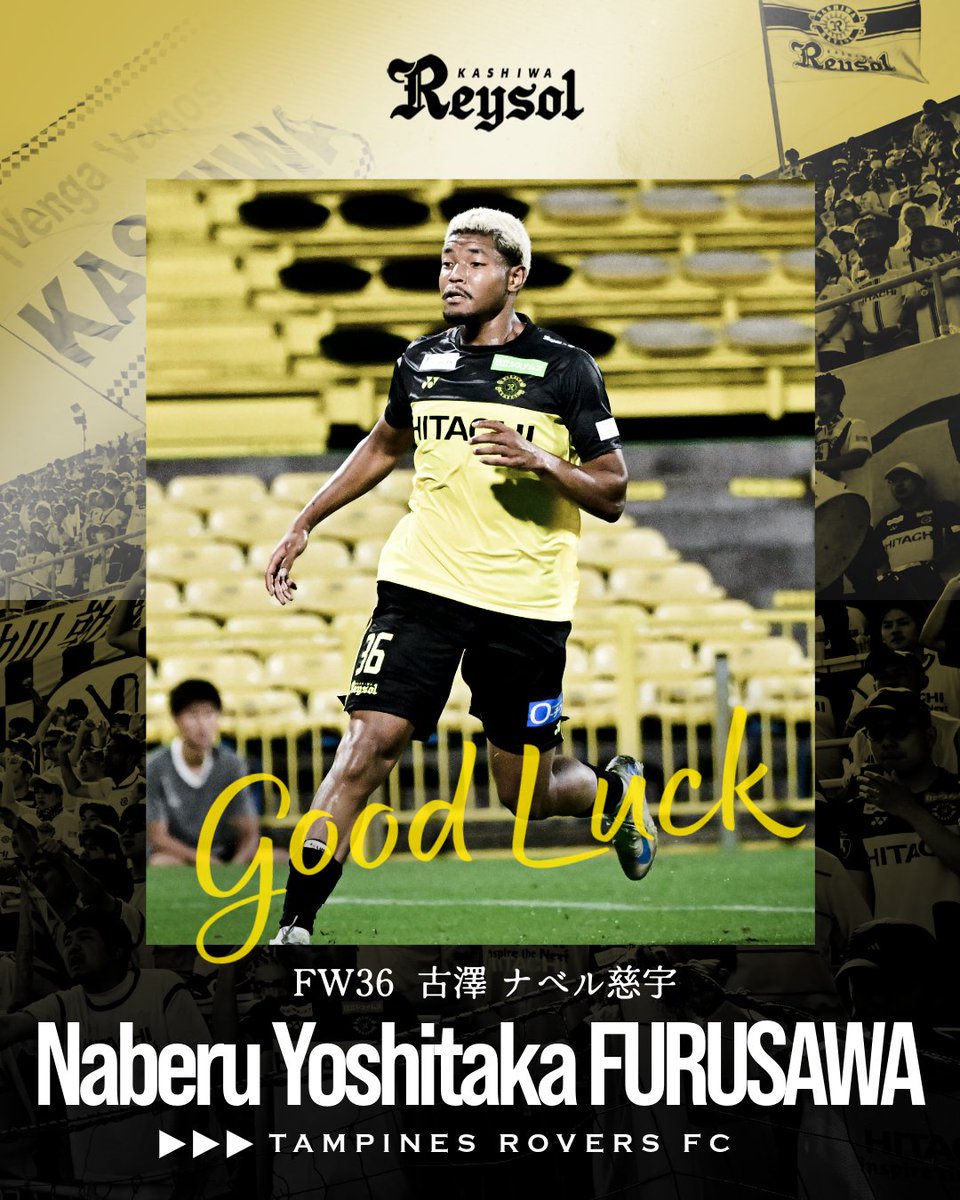 REYSOL_Official's tweet photo. 🟡#古澤ナベル慈宇 選手の、タンピネス･ローバースFC（シンガポール）への期限付き移籍が決定しました。
🔗https://t.co/WRx7DXdkQA

「このたび、タンピネス･ローバースFCに期限付き移籍することになりました。レイソルの勝利に貢献することができず、とても悔しい1年半でした。
自分がさらに上の舞台で戦えることを証明できるように、これからの期間を過ごして行きたいと思います。1年半の間、お世話になった方々には感謝しかありませんので、結果で証明したいと思います。ありがとうございました」

#柏レイソル #NoREYSOLNoLIFE
