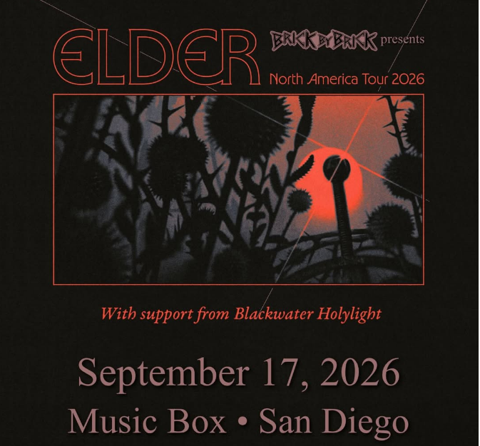 MusicBoxSD's tweet photo. 🤘TONIGHT🤘

ELDER brings their genre-pushing blend of heavy psychedelia, progressive rock, and expansive soundscapes to the stage. Grab your tickets now!

DOORS 7PM // 21+ // $39.50

https://t.co/JBa5nYVs0n https://t.co/CxFZBcf5AP