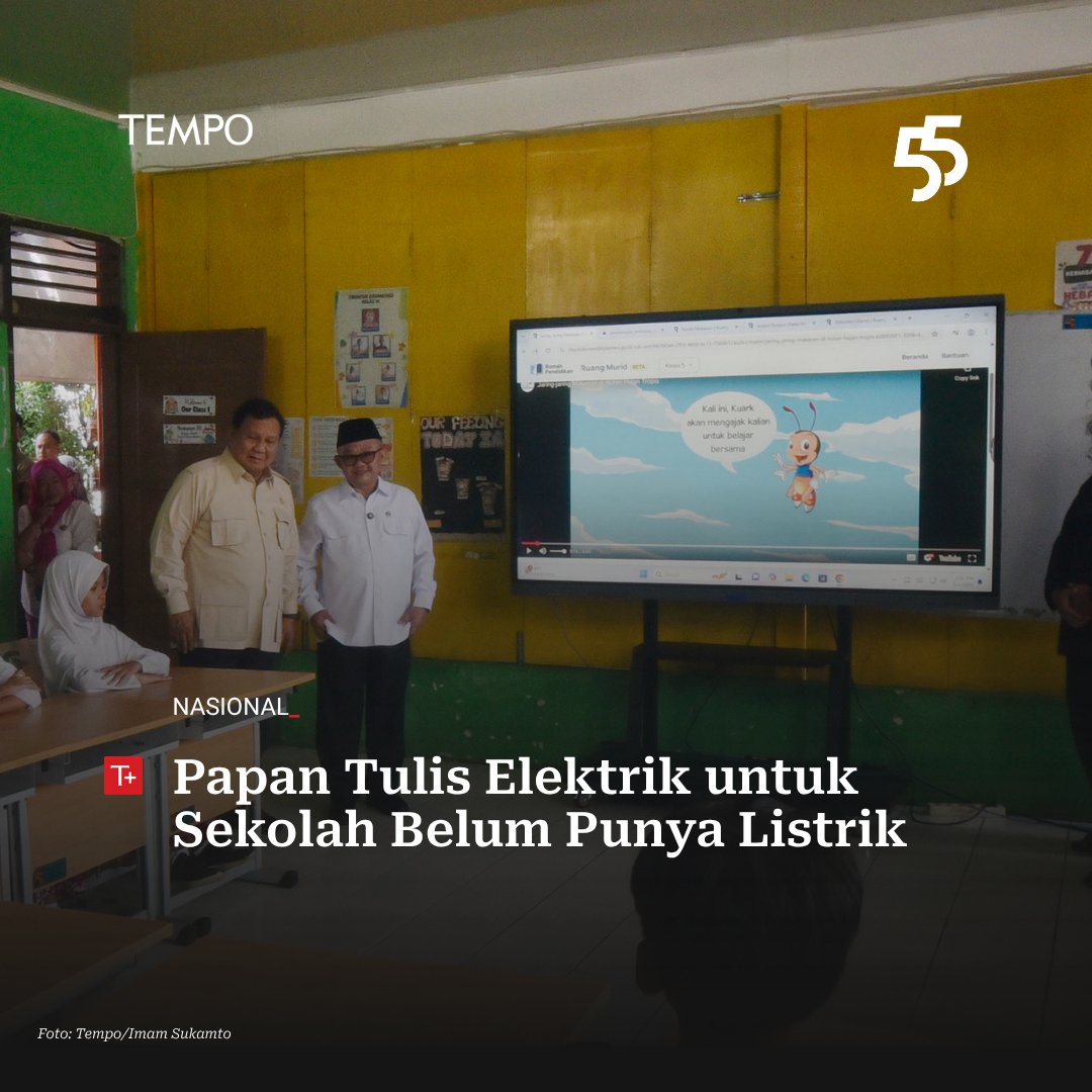 tempodotco's tweet photo. SDN Mboeng menerima papan tulis pintar meski belum memiliki listrik dan ruangan layak. Datanya dari Data Pokok Pendidikan.

#TempoPlus https://t.co/dN63UoaP1T