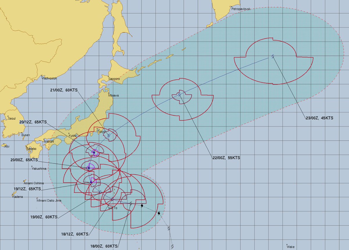 STY1330's tweet photo. アメリカ合同台風警報センター9時の実況と予想

ここも勢力を上方修正して来るのかと思いきや、実況、予想共に微妙に下げてきた

#台風25号
※出典JTWC https://t.co/ghk244Zr7y