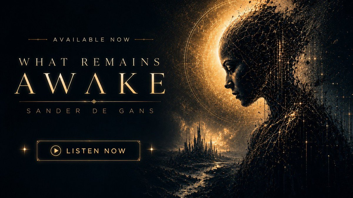 sanderdegans's tweet photo. What Remains Awake — out now.

A dark cinematic piece exploring consciousness, memory, loss and the boundary between the human and the artificial.

↓ Listen now ↓
https://t.co/xQ0mS9wfRZ

#NewMusic #NewRelease #CinematicMusic #AmbientMusic #FilmComposer https://t.co/EX1K5vH1e5