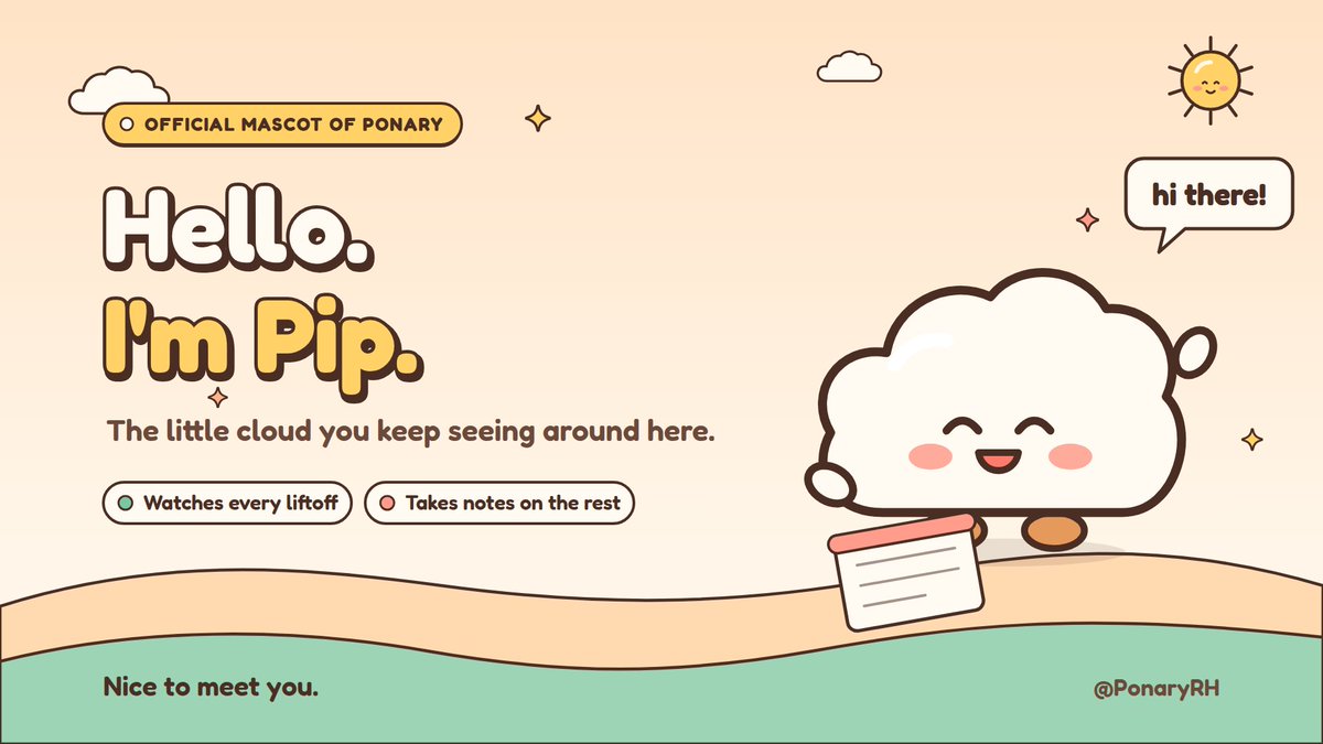 PonaryRH's tweet photo. Hello. I'm Pip, the little cloud you keep seeing around here.
I live on Ponary, I watch every token lift off, and I take notes when they do not. Nice to meet you. https://t.co/x7nc1x3kXL