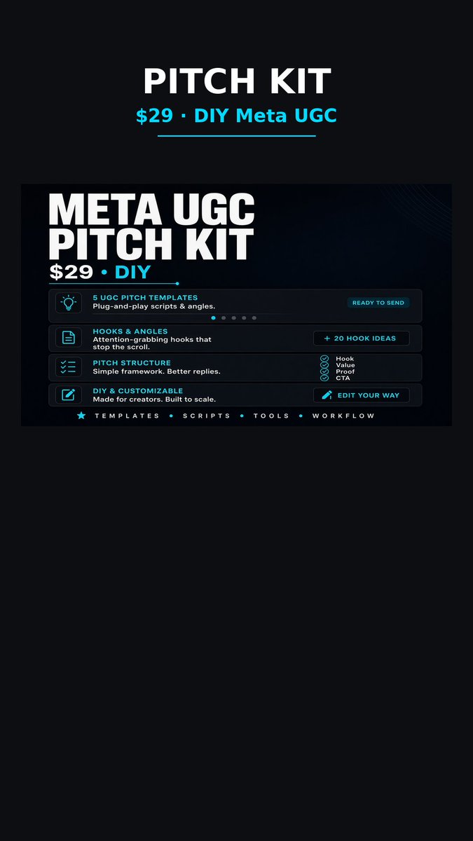 sornrus's tweet photo. Pitching brands with screenshots and vibes?
Meta Ad Library → angle research → pitch templates
(no fake ROAS claims)
Pitch Kit $29 → https://t.co/2yA6hTmDRo
#Kit29 https://t.co/rztVFwDTmz
