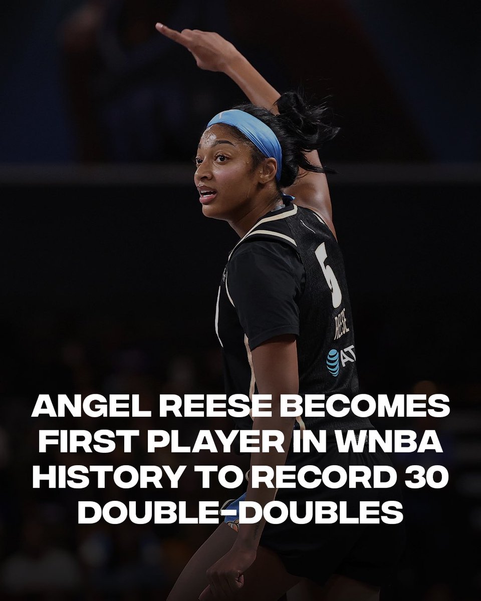 ComplexSports's tweet photo. Angel Reese is officially in a league of her own. 🔥

She becomes the first player in WNBA history to record 30 double-doubles in a single season.

📸 Getty https://t.co/QOnrN7digm