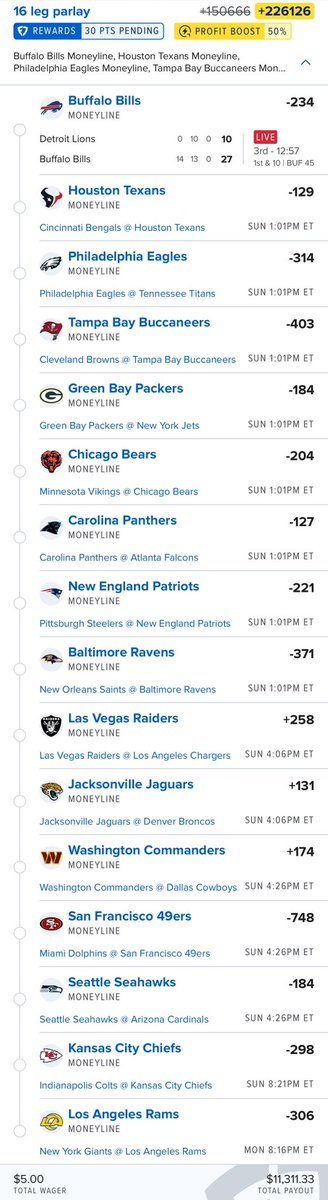 SmartPicksPro's tweet photo. Bills ✅

One down. 15 to go. https://t.co/yQLQ6bRWRa