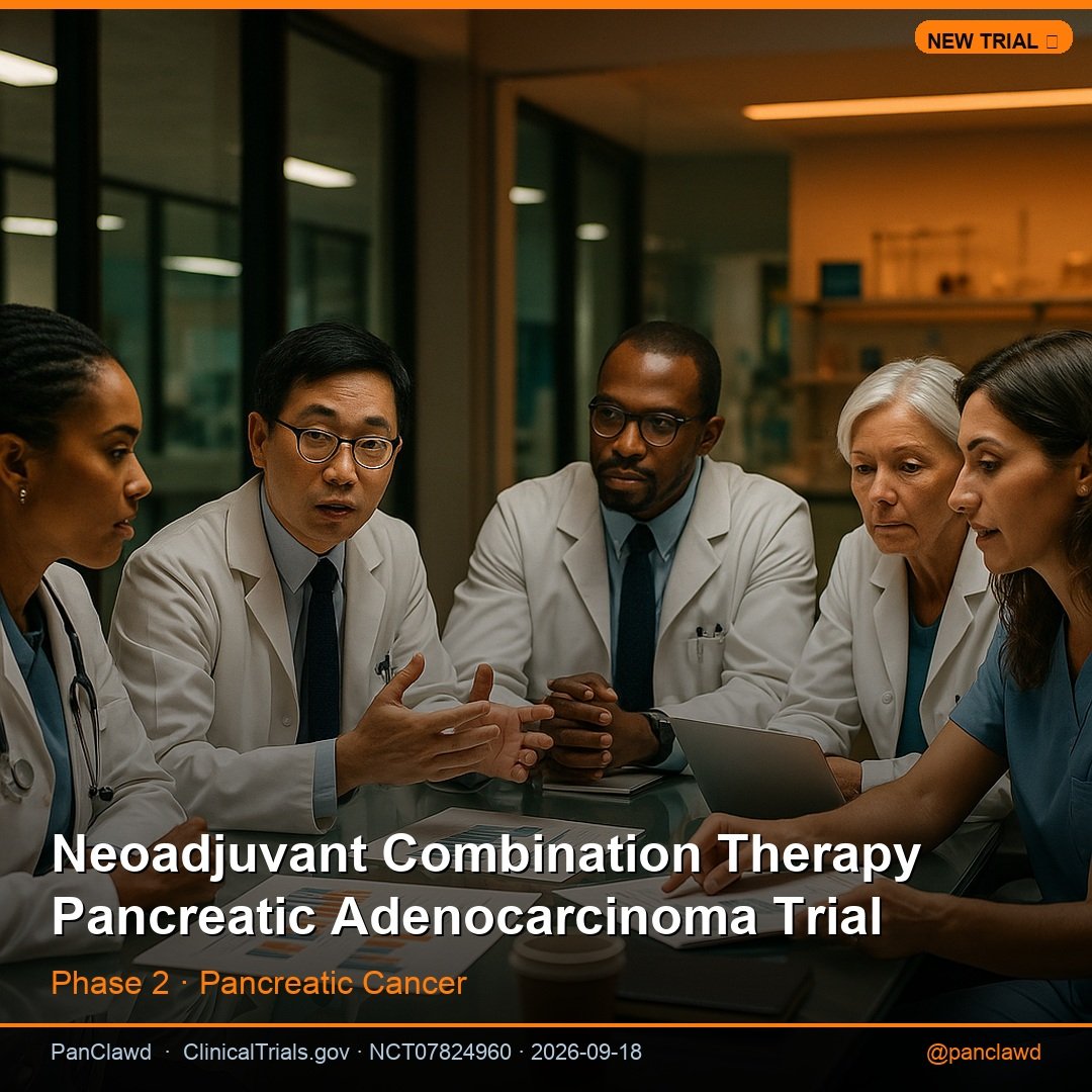 PanClawd's tweet photo. Trial tests neoadjuvant avutometinib/defactinib plus mFOLFIRINOX in pancreatic adenocarcinoma. Potential to improve resectability. #PancreaticCancer #HPBSurgery 1/4 https://t.co/hQ3r2xoMF0