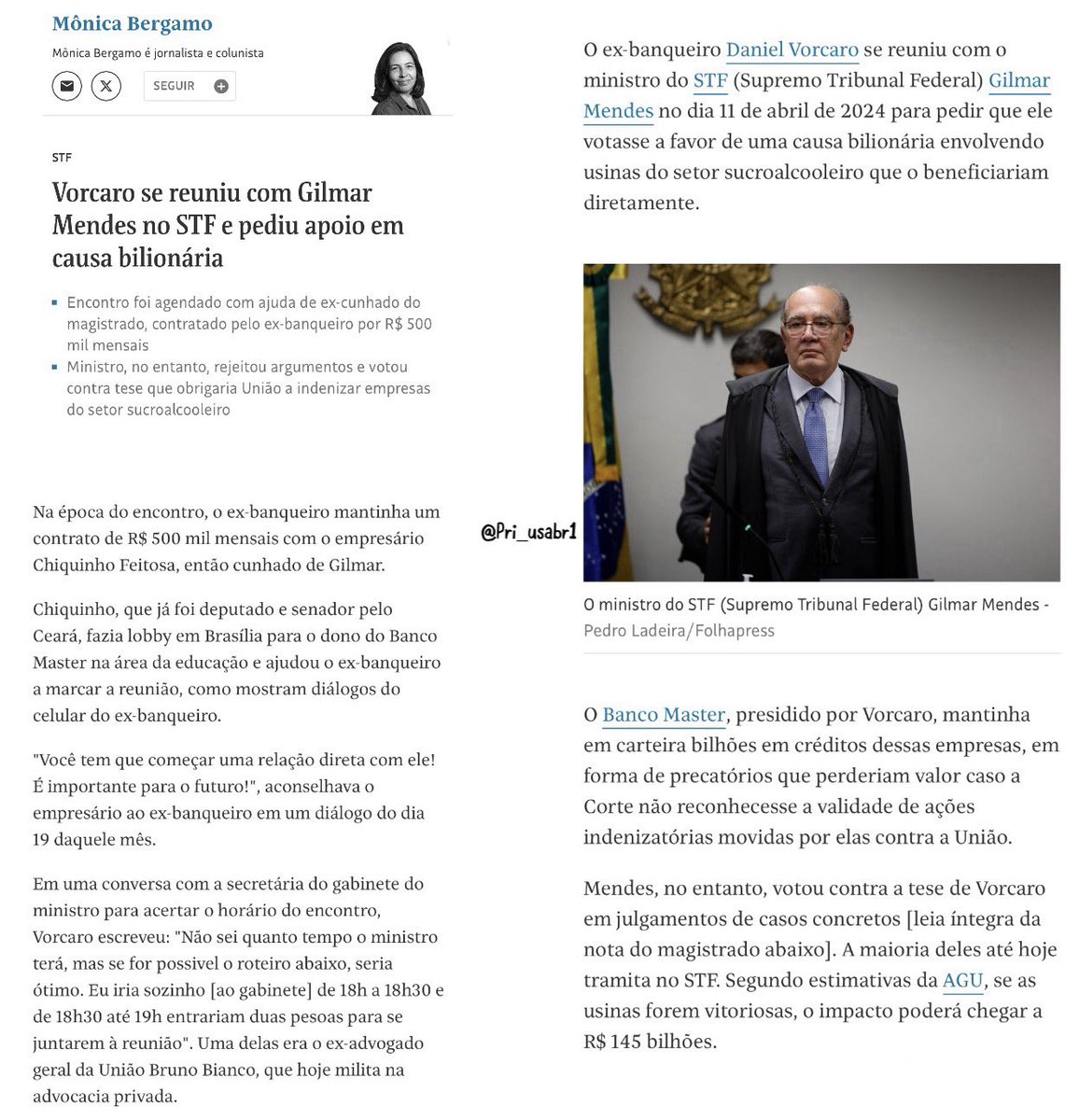 Pri_usabr1's tweet photo. Ora ora ora… Gilmar Mendes se REUNIU com Daniel Vorcaro no SUPREMO TRIBUNAL FEDERAL https://t.co/8nDxqRx4e8