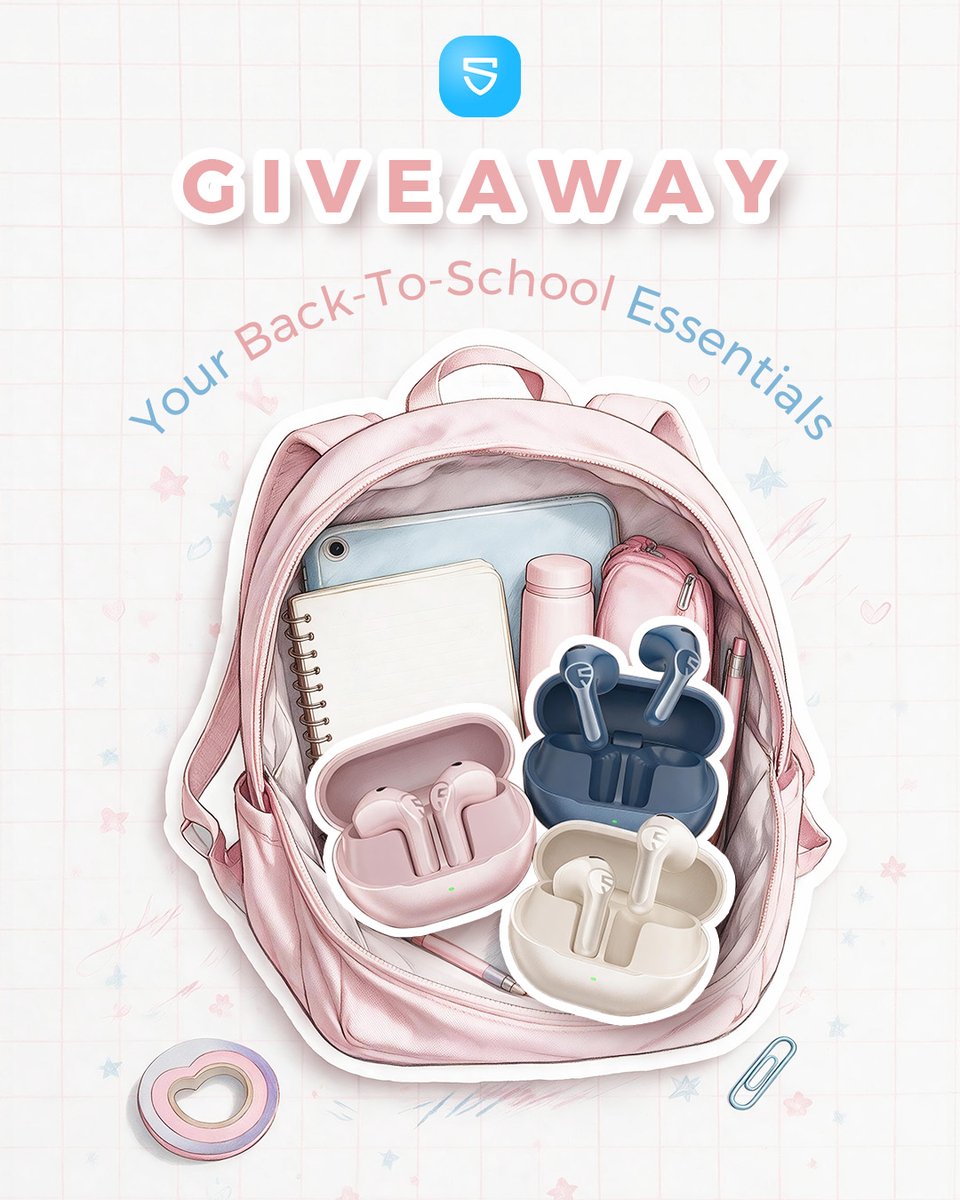 SOUNDPEATS's tweet photo. ╭━━━━━━━━━━━━━━━━━╮
🎧 BACK-TO-SCHOOL #GIVEAWAY 🩵
╰━━━━━━━━━ｖ━━━━━━━╯
Whose earbuds just landed here? 👀
Maybe they’re meant to be yours. 😉

🎁 Win 1× #Air6HS — 2 winners on X!
⏰ Sep. 17–24
We’re giving away 6 pairs in total across Instagram, X & Facebook!

How to enter:
1️⃣ Follow @SOUNDPEATS
2️⃣ Like & repost
3️⃣ Tag 2 friends below 👇

Good luck! 🍀
Here’s to a new semester filled with good vibes & good sound. 🎶
