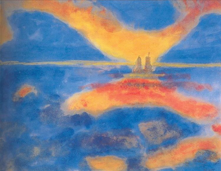 MassimoSfriso's tweet photo. Good morning. Emil Nolde - Sunrise at the sea https://t.co/83Hg8k4pVN