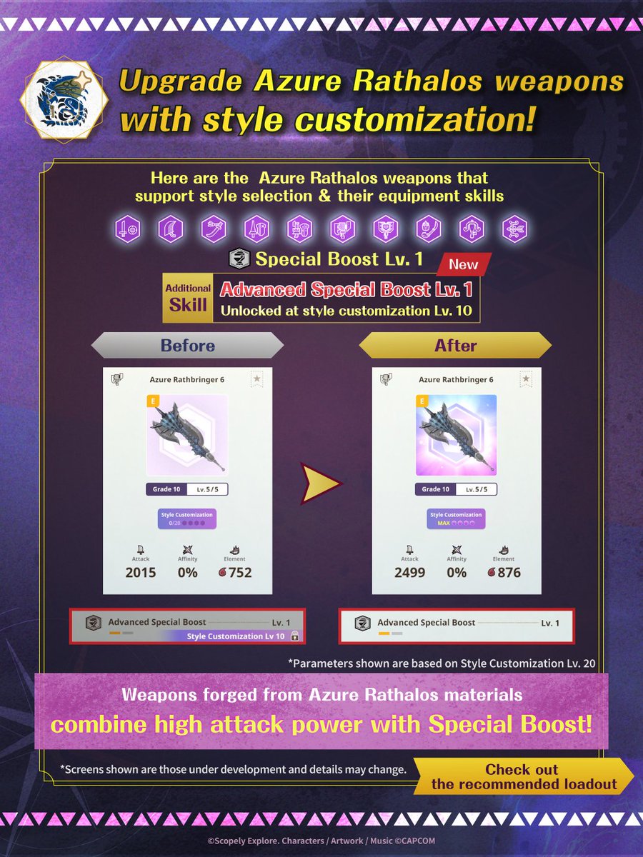 MH_Now_EN's tweet photo. ⚔ #RiftborneAzureRathalos ⚔
Subspecies weapons unlock a new skill at style customization Lv10! 💪
#SwitchAxe
Check out a recommended equipment set for the Azure Rathbringer! 🌟
Built around the Special Boost skill! 🔥
#MHNow #monsterhunternow https://t.co/XOXbsMazJY