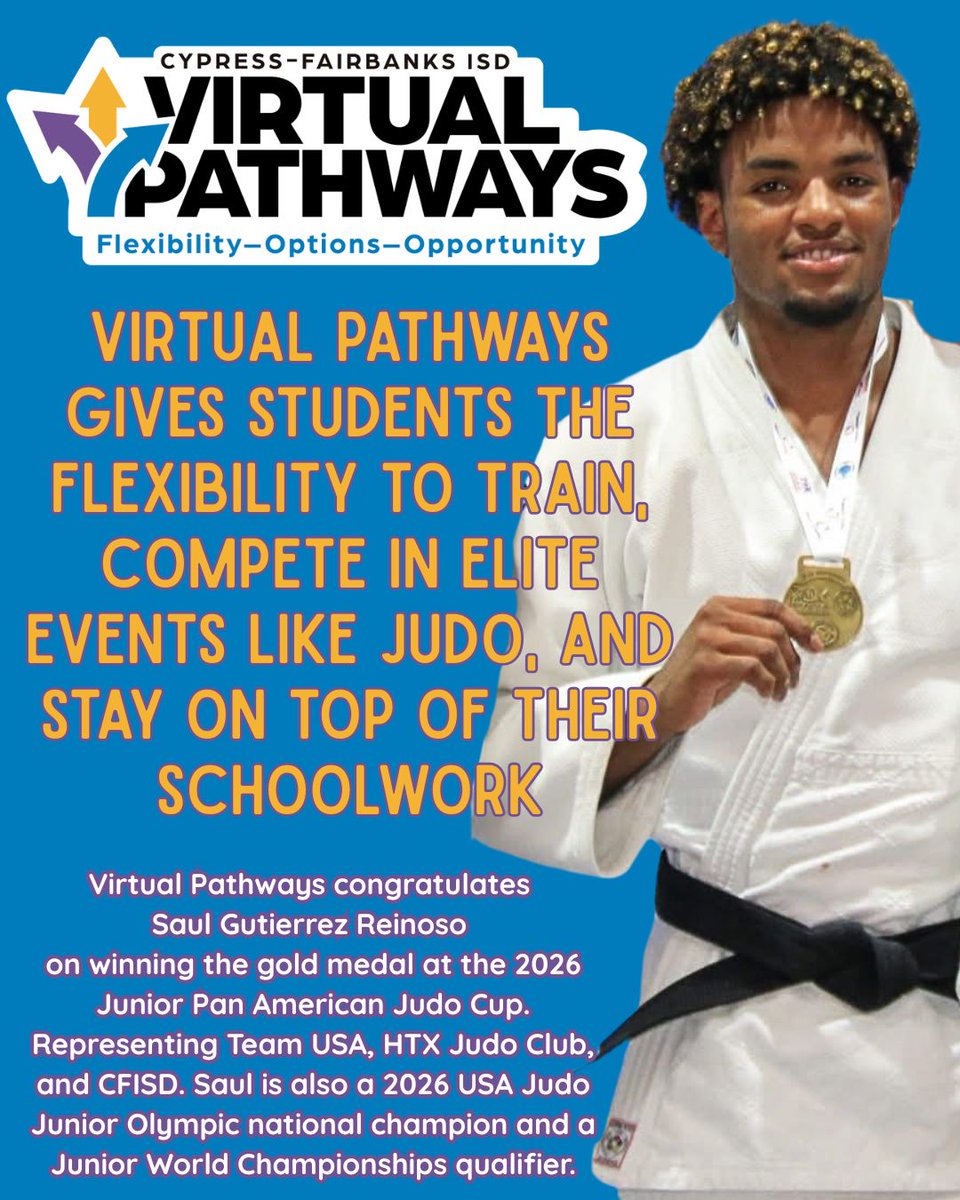 CFISDVirtual's tweet photo. Virtual Pathways education adapts to students' lives-not the other way around. We love seeing our students thrive in their passions &amp; athletic pursuits.🎓Learn anywhere. Succeed everywhere.💻Flexible online learning🌐https://t.co/1uiv23WUtL #CFISDVirtual #CFISDPathtoAmazing https://t.co/7tCqWbF9Fo
