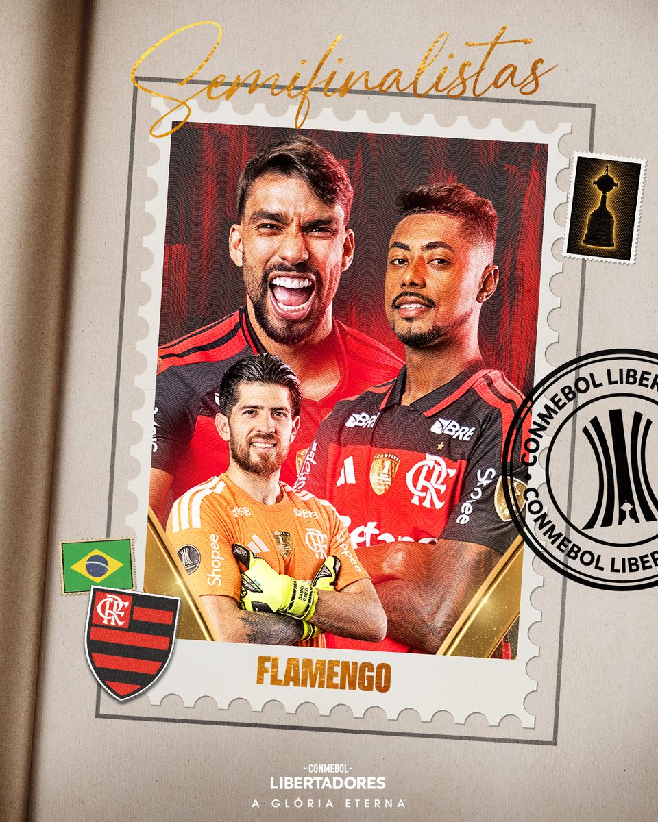 LibertadoresBR's tweet photo. ❤️🖤 @Flamengo semifinalista! O atual campeão vai em busca da penta na CONMEBOL #Libertadores. https://t.co/Tl6iriEsGR
