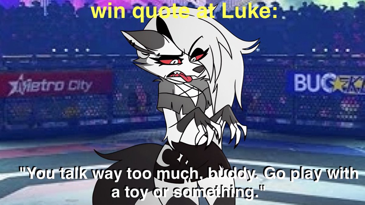 NativeBrony_91's tweet photo. #HelluvaBossLoona #HelluvaBoss #Loona #Hellhound
and her victory quotes against the characters
with bonus as my favorite one when she wins against Terry Bogard: https://t.co/0UqEZHrt2p
